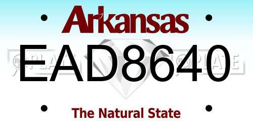 EAD8640 Arkansas License Plate