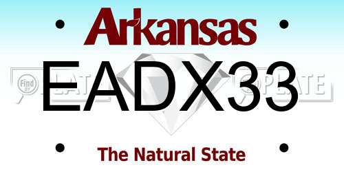 EADX33 Arkansas License Plate