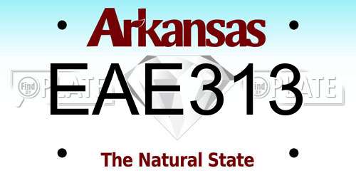 EAE313 Arkansas License Plate