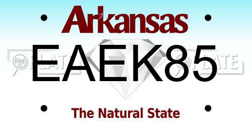 EAEK85 Arkansas License Plate