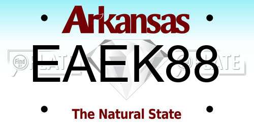 EAEK88 Arkansas License Plate
