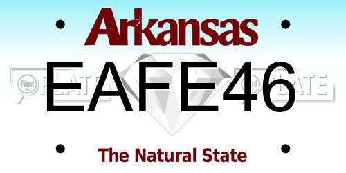EAFE46 Arkansas License Plate