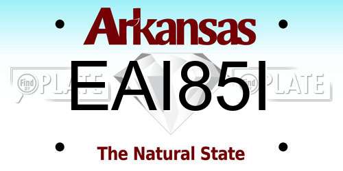 EAI85I Arkansas License Plate