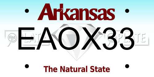 EAOX33 Arkansas License Plate