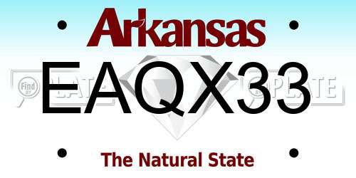 EAQX33 Arkansas License Plate