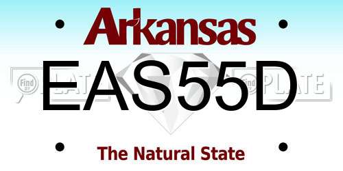 EAS55D Arkansas License Plate