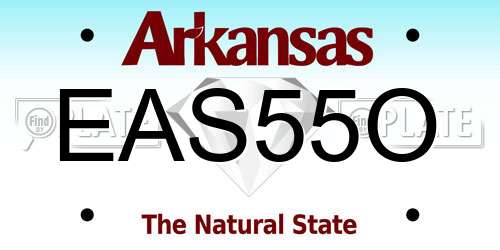 EAS55O Arkansas License Plate