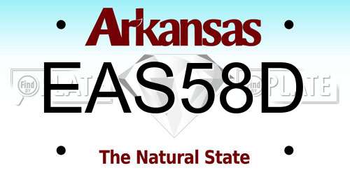 EAS58D Arkansas License Plate