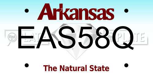EAS58Q Arkansas License Plate