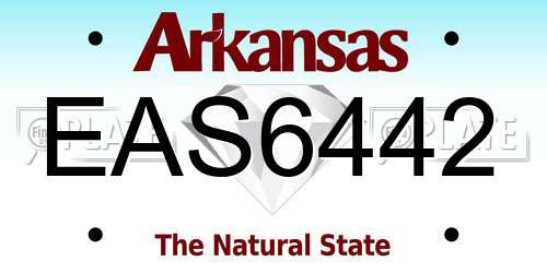 EAS6442 Arkansas License Plate