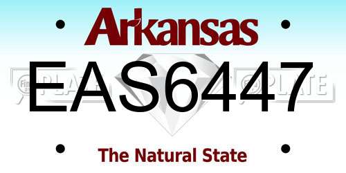 EAS6447 Arkansas License Plate