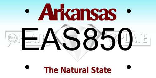 EAS850 Arkansas License Plate