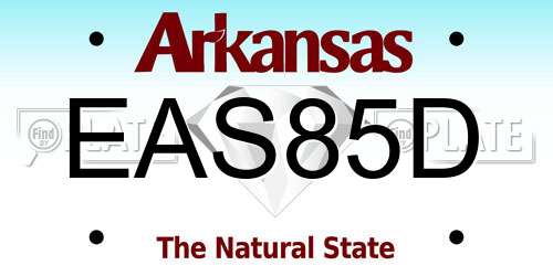 EAS85D Arkansas License Plate