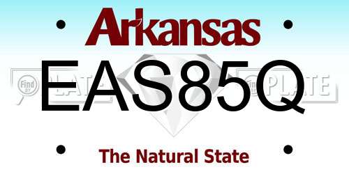 EAS85Q Arkansas License Plate