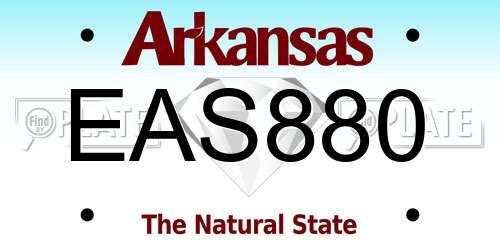 EAS880 Arkansas License Plate
