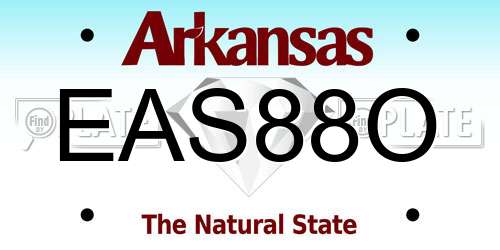 EAS88O Arkansas License Plate