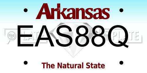 EAS88Q Arkansas License Plate
