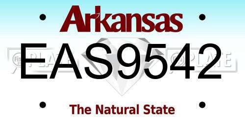EAS9542 Arkansas License Plate