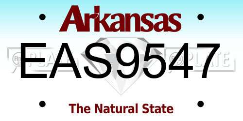 EAS9547 Arkansas License Plate