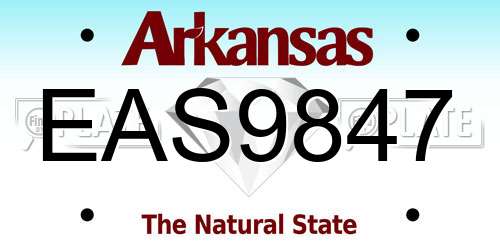 EAS9847 Arkansas License Plate