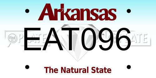 EAT096 Arkansas License Plate