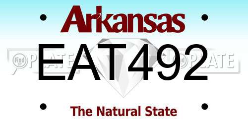 EAT492 Arkansas License Plate