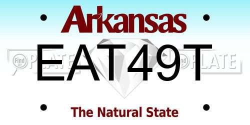 EAT49T Arkansas License Plate