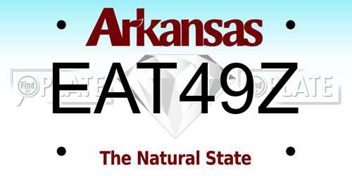 EAT49Z Arkansas License Plate