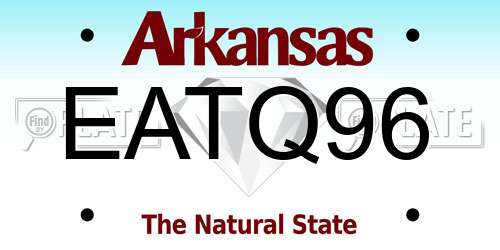 EATQ96 Arkansas License Plate