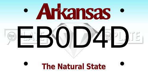 EB0D4D Arkansas License Plate