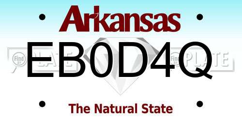 EB0D4Q Arkansas License Plate