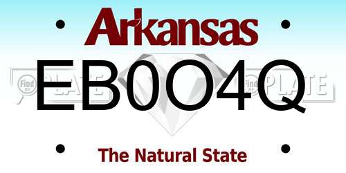 EB0O4Q Arkansas License Plate