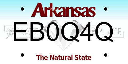 EB0Q4Q Arkansas License Plate