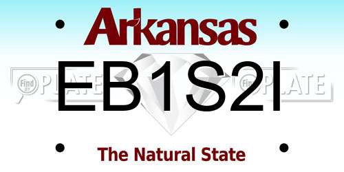 EB1S2I Arkansas License Plate