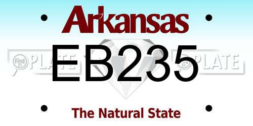 EB235 Arkansas License Plate