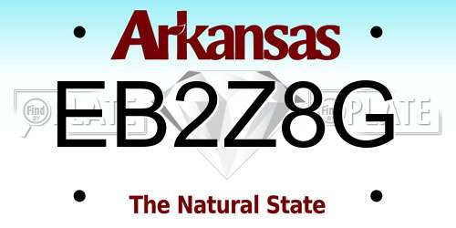 EB2Z8G Arkansas License Plate