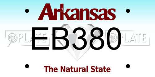 EB380 Arkansas License Plate