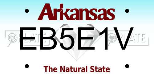 EB5E1V Arkansas License Plate