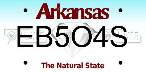 EB5O4S Arkansas License Plate