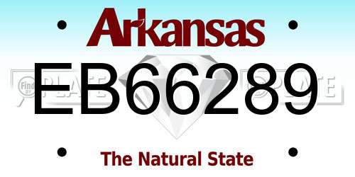 EB66289 Arkansas License Plate