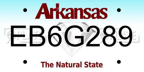 EB6G289 Arkansas License Plate
