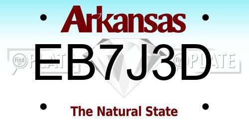 EB7J3D Arkansas License Plate
