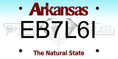 EB7L6I Arkansas License Plate