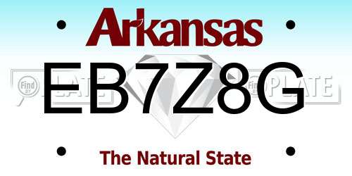 EB7Z8G Arkansas License Plate