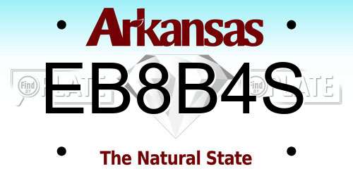 EB8B4S Arkansas License Plate