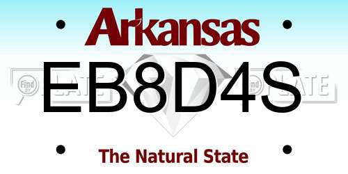 EB8D4S Arkansas License Plate