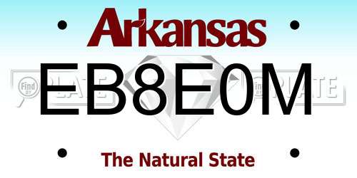 EB8E0M Arkansas License Plate