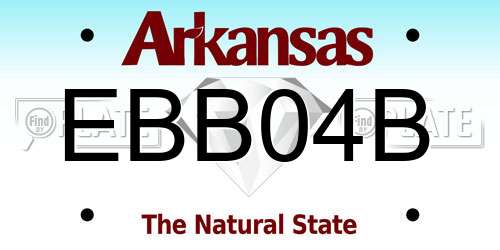 EBB04B Arkansas License Plate