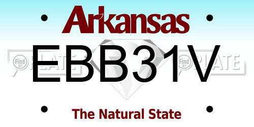 EBB31V Arkansas License Plate