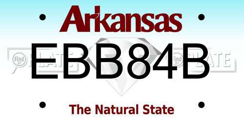 EBB84B Arkansas License Plate